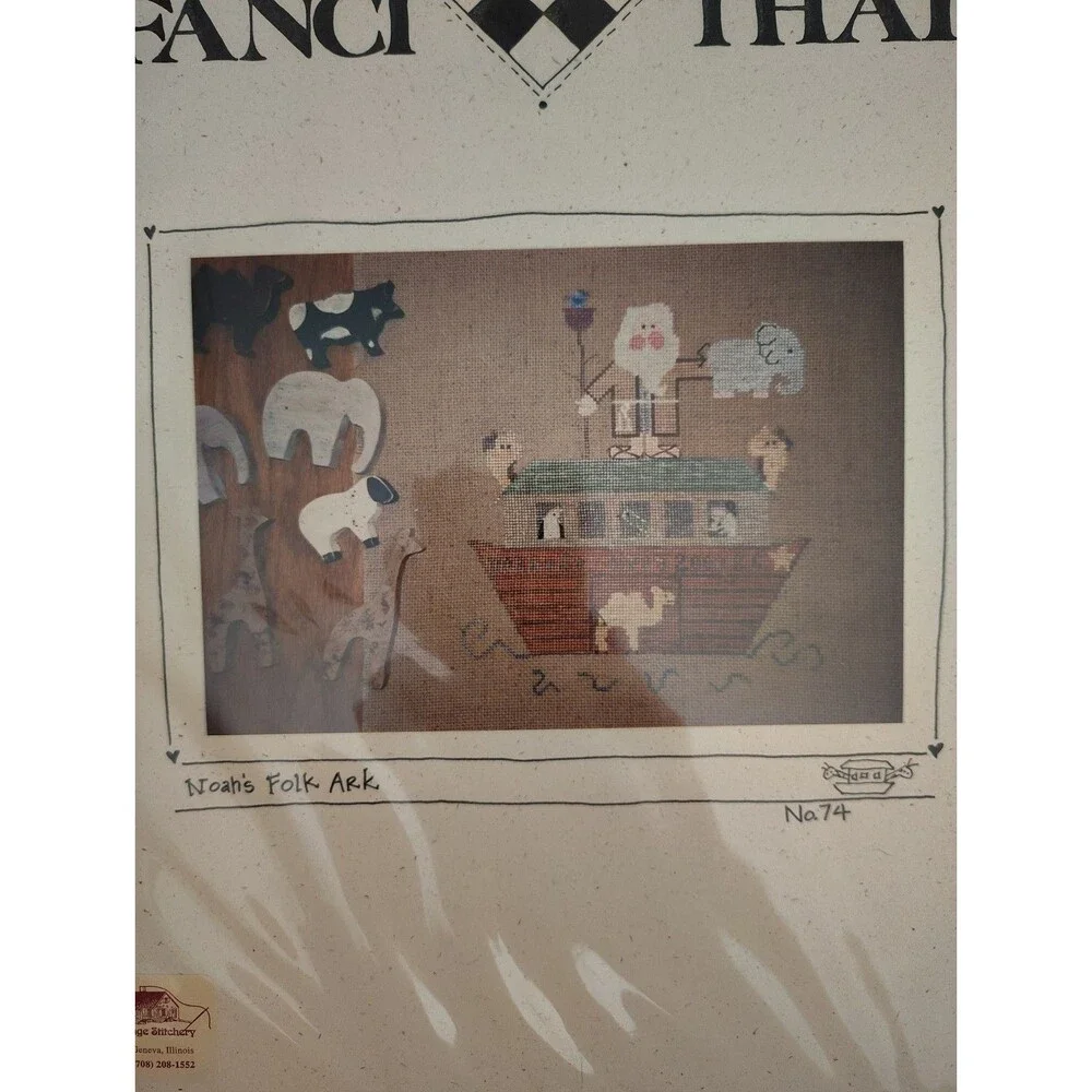 Vintage Fanci That Noahs Folk Ark No 74 Cross Stitch Pattern Chart Booklet...
